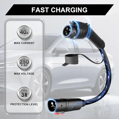 Miniatura 5 de Adaptador EV para Tesla a J1772, Max 40Amp 250V Adaptador de carga portátil Tesla para todos los vehículos eléctricos J1772, compatible