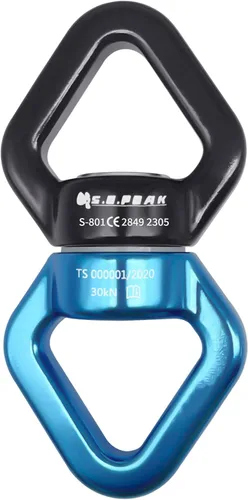 Miniatura 10 de Columpio giratorio de 35 kN, dispositivo giratorio de 360 ° certificado CE, accesorio colgante silencioso para columpio de árbol, danza aérea Negro