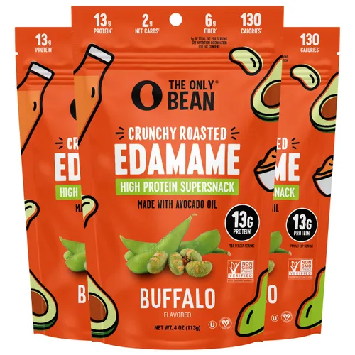 Miniatura 9 de The Only Bean Granos Edamame tostados secos crujientes (paquete variado), bocadillos saludables keto bajos en carbohidratos para adultos y niños