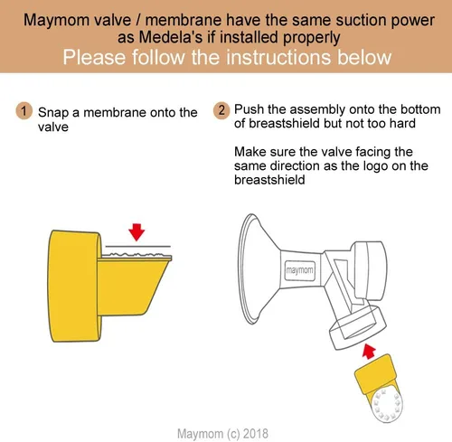 Miniatura 5 de Maymom Membranas de repuesto para bomba Medela Medela en estilo extractor, lactina, columpio y bombas sinfonías, paquete de 8 (blanco)