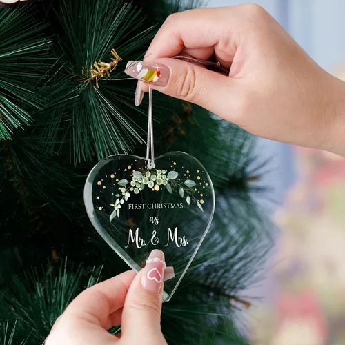 Miniatura 7 de Regalos de boda para parejas, adornos de Navidad para colgar en el árbol, decoración para recién casados, Navidad, 2023, nuestra primera Navidad