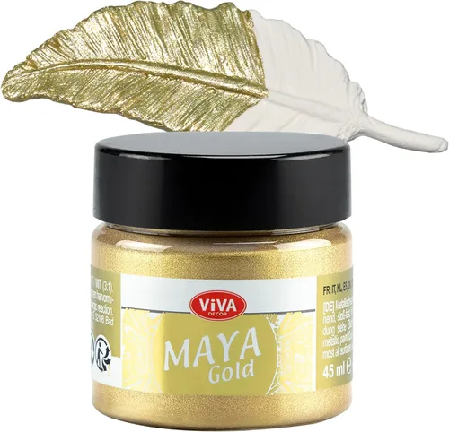 Miniatura 16 de Viva Decor Maya Gold (verde manzana) 1.52 onzas líquidas - Pintura acrílica metálica brillante para trabajos creativos en madera, vidrio