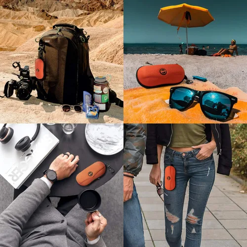Miniatura 6 de BLUPOND Funda de gafas de sol semiduro de EVA con gancho de metal para colgar clip de cinturón para almacenamiento de gafas de sol