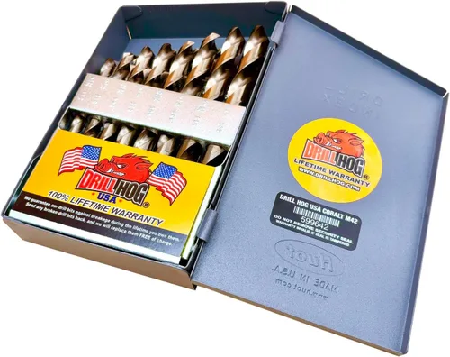 Miniatura 3 de Juego de 21 brocas cobalto M42 de 1/16" a 1/2" por 32nds Drill Hog®