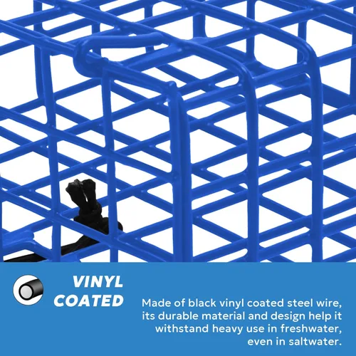 Miniatura 4 de Jaulas de Señuelo para Cangrejos con Recubrimiento de Vinilo para Trampa de Cangrejos de Alta Resistencia, Caja de Jaula 6"x6"x3