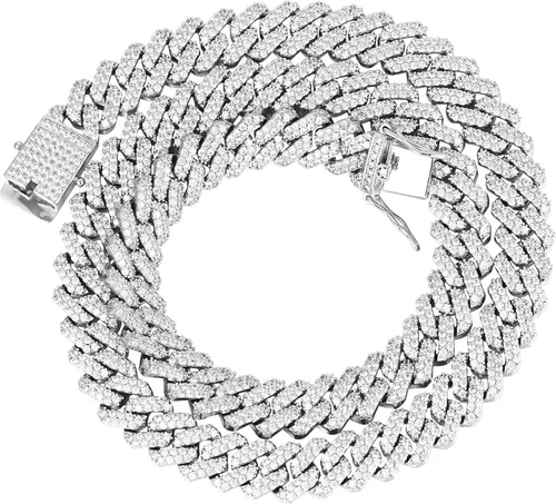 Gold Idea Jewelry, Collar o pulsera chapada en oro de 14 quilates con eslabones cubanos de Miami de 0.47 pulgadas (personalizable)