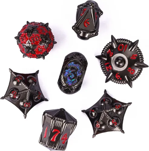 Miniatura 9 de UDIXI Juego de dados de metal de 7 troqueles, juego de dados poliédricos DND para juegos de rol y otros juegos de mesa (cobre antiguo)