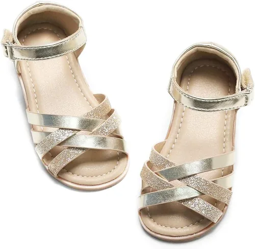 Felix & Flora Sandalias para niña Zapatos de vestir de verano para niña, ligeros, puntera abierta, playa, vacaciones