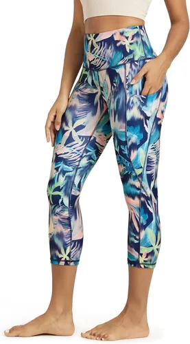 Miniatura 113 de ODODOS - Leggings capri de cintura alta para mujer con bolsillos, control de abdomen, no se transparentan, para entrenamiento atlético, running