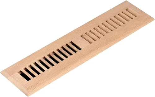 Homewell Registro de piso de madera de roble rojo, cubierta de ventilación, 2 x 14 pulgadas, sin terminar rojo (Red Oak)