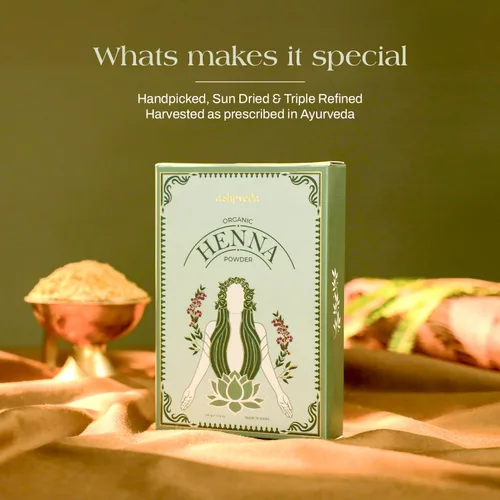 Miniatura 3 de Polvo de henna orgánico para el cabello, triple refinado, secado al sol, natural y herbario Premium Henna en polvo con Shikakai y Bhringraj Sin