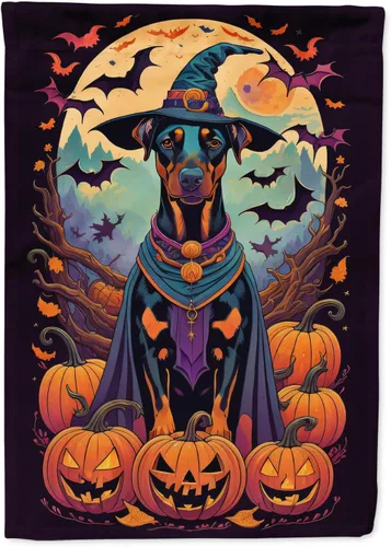 Miniatura 36 de Caroline's Treasures DAC1466GF - Bandera decorativa para jardín de Halloween de Affenpinscher Witchy para jardín, decoración para patio exterior