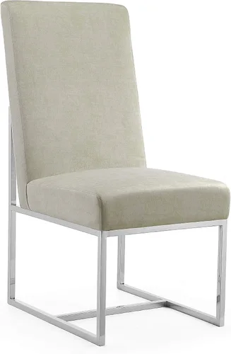 Miniatura 12 de Manhattan Comfort Element Modern - Juego de 1 sillas de comedor de terciopelo con espuma de alta densidad, marco de acero inoxidable con acabado