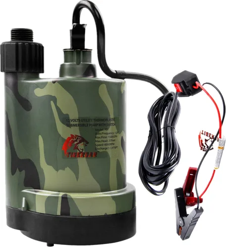 Miniatura 12 de TIGEROAR Bomba de agua de 12 V, bomba de transferencia de agua de 330 GPH RV estanque de lluvia con manguera de bomba de succión de 6 pies y kit