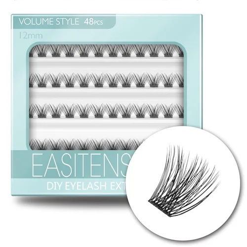 Miniatura 45 de Extensiones de Pestañas DIY Racimos de Pestañas 120 Racimos Pestañas Postizas Efecto 3D Pestañas Individuales Naturales Juego en Casa Kit