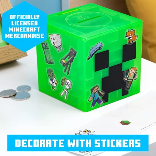Miniatura 5 de Paladone Minecraft Creeper Maze Safe, completa el laberinto para desbloquear dinero, divertido juguete coleccionable de bloques de Minecraft