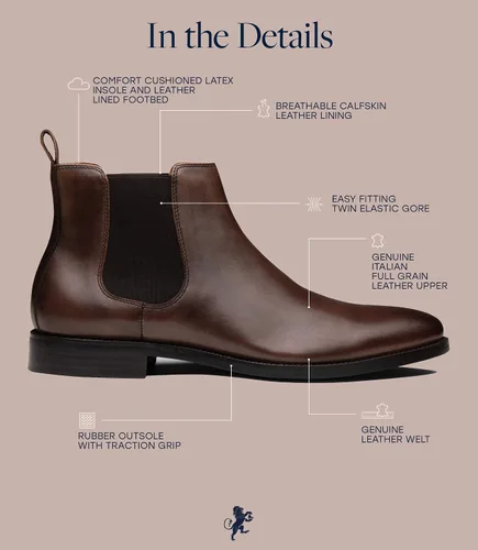 Miniatura 3 de Dunross Sons Botas Chelsea casuales de vestir para hombre zapatos elegantes para hombre botas casuales para hombre con plantilla Ortholite