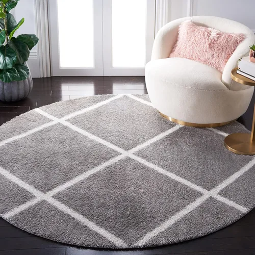 Miniatura 30 de SAFAVIEH Tahoe Shag Collection - Alfombra para pasillo, 2 x 9 pies, diseño de enrejado, no desprende pelusa y de fácil cuidado, 1.2 pulgadas