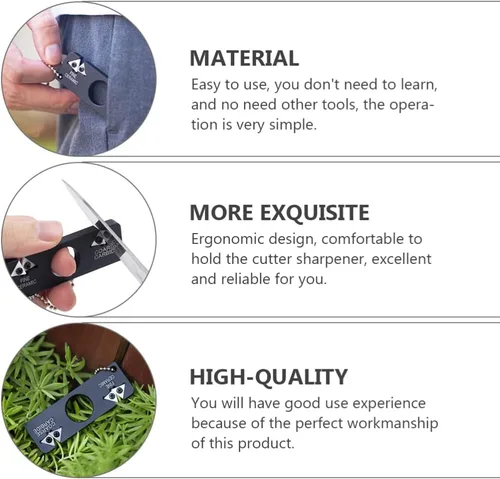Miniatura 7 de Mini sacapuntas, sacapuntas portátil de bolsillo para piedra de esmeril, herramienta de afilado al aire libre con para salir de camping, senderismo