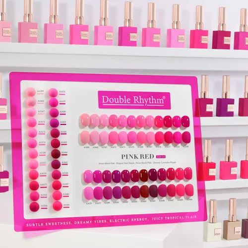 Double Rhythm - Juego de esmalte de uñas en gel de 28 piezas, 0.5 onzas, kit de esmalte de uñas de gel de remoción, mismo color, misma botella, arte