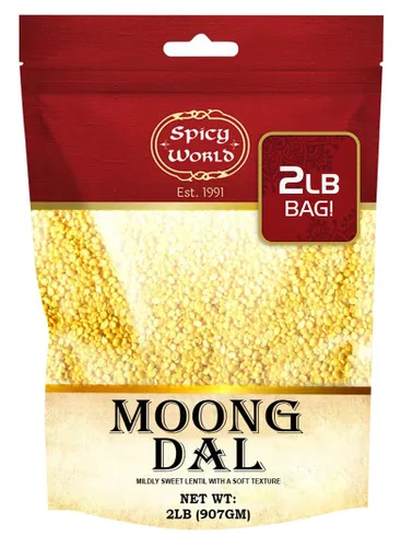 Moong Dal 2 libras (frijoles secos divididos) ~ Lentillas doradas indias ~ 100% natural y puro – por Spicy World