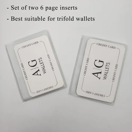 Miniatura 6 de Juego de 2 insertos transparentes de alta calidad para cartera de AG Wallets, Trifold, Billetera triple