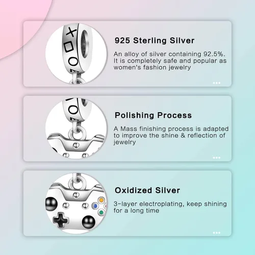 Miniatura 189 de LUXILLA Abalorio de plata de ley 925 para madre, hija, abuela, para familia, amor, madre, hija, abuela, para pulseras, collares, dijes, abalorios