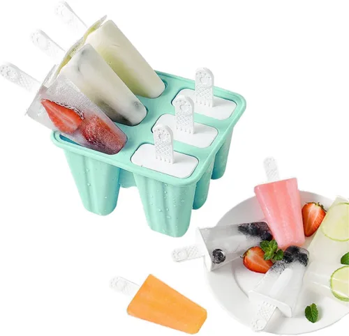 Miniatura 7 de Moldes para paletas de hielo, 6 piezas de silicona de grado alimenticio, sin BPA, reutilizable, fácil liberación, máquina de paletas de hielo