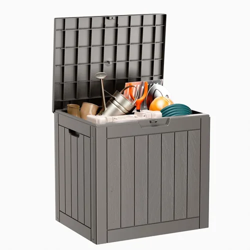 Miniatura 49 de ROJIK - Caja de almacenamiento para exteriores, impermeable, para patio y piscina, herramientas de jardín y cojines, banco con tapa con cerradura