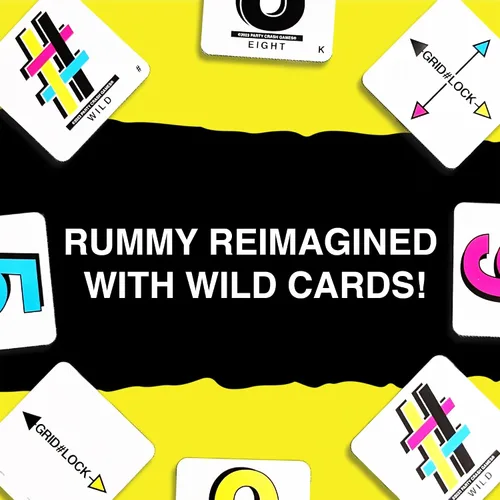 Miniatura 5 de Presenta: Grid#Lock - Un juego de cartas simple pero sustancial basado en Rummy; diseñado para 2-6 jugadores mayores de 8 años que son