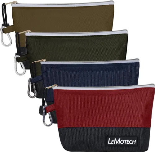 Miniatura 16 de Bolsas de herramientas LeMotech con cremallera, bolsas pequeñas resistentes al agua, bolsa de utilidad Oxford 1680D para organizadores