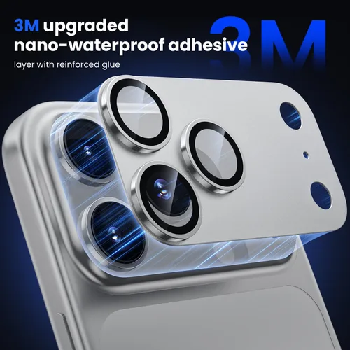 Miniatura 3 de WSKEN Protector de lente de cámara para iPhone 17 Pro Max, [grado militar inastillable] [fuerte adherencia] protector de pantalla de cámara