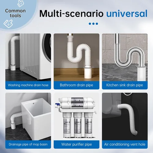 Miniatura 6 de Paquete de 8 masillas de sellado blancas impermeables para conductos, arcilla selladora de reparación, barro de reparación rápida para conexión