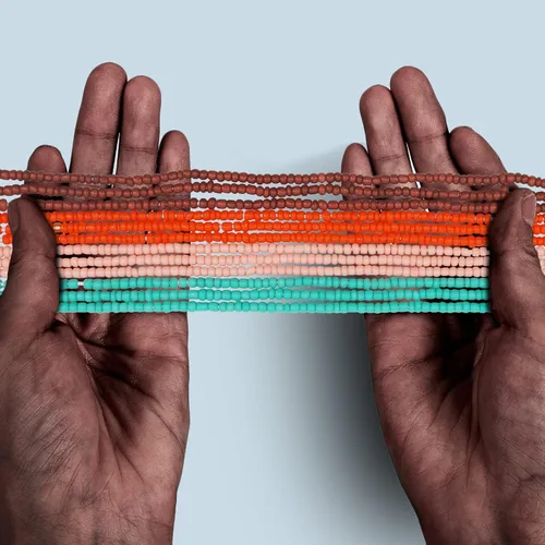 Miniatura 26 de 4 cuentas de cintura africana hechas a mano de 50 pulgadas para mujer, no elásticas (corbata)