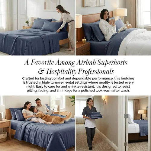 Miniatura 155 de Southshore Fine Living, Inc. Juego de 7 piezas de sábanas King divididas para cama ajustable, juego de sábanas King divididas con bolsillo de 21