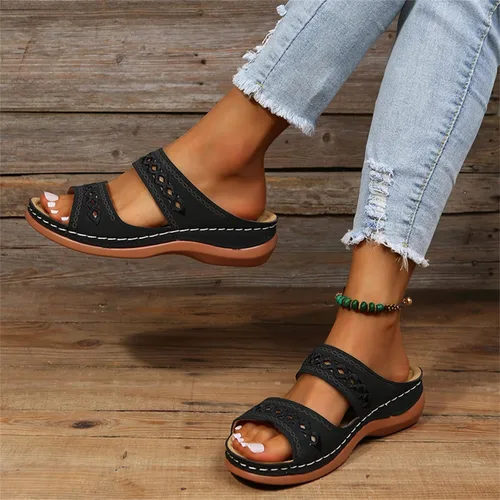 Miniatura 2 de Ladmiple Sandalias ortopédicas para mujer con soporte de arco para verano, sandalias ortopédicas para pies planos, cómodas sandalias para caminar