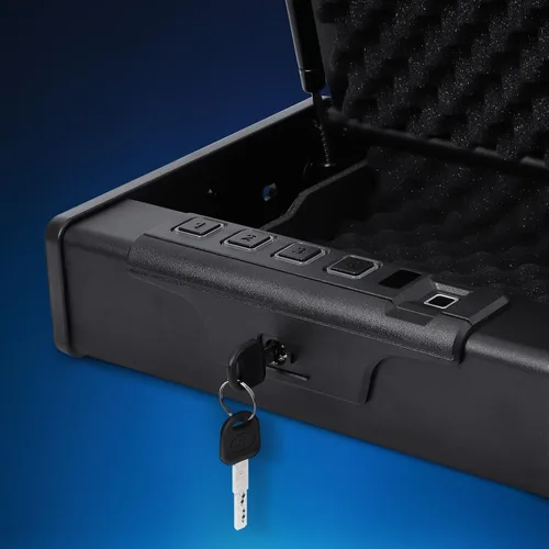 Miniatura 5 de Towallmark Caja fuerte para armas, caja fuerte biométrica para pistolas, tres maneras de acceso rápido para pistola de huellas dactilares segura