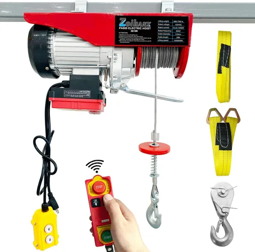 Miniatura 12 de Polipasto eléctrico 2 en 1, polipasto eléctrico de 440 libras 120 V con control remoto, velocidad de elevación de 16 pies/33 pies, cabrestante