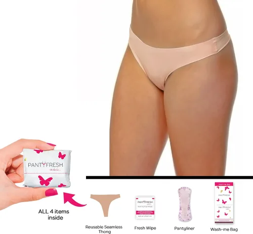 Miniatura 2 de El kit de higiene esencial 4 en 1 incluye ropa interior sin costuras, toallitas frescas y forro de bragas – Kit de aseo de viaje para accidentes