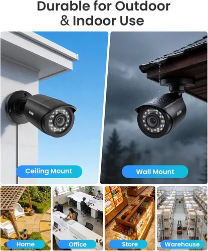 Miniatura 4 de ZOSI - Sistema de cámaras de seguridad para el hogar de 8 canales 1080P con disco duro de 1 TB, H.265+ 8 canales 5MP Lite CCTV DVR y (4) cámaras