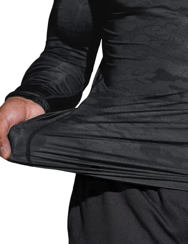 Miniatura 7 de TSLA - Paquete de 1 o 3 camisas de compresión de manga larga FPU 50+ para hombre, camisa de entrenamiento atlético, protector de erupción