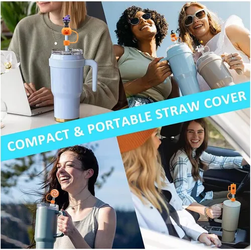 Miniatura 5 de Tapa de popote para copa Stanley, cubierta de popote compatible con vaso de 30 y 40 onzas con asa, tapas de puntas de popote reutilizables de 0.4