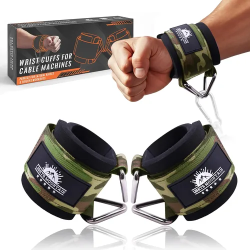 Miniatura 11 de Puños ajustables para muñeca de neopreno con correas acolchadas para equipos de entrenamiento de fuerza con máquinas de cable