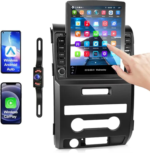 【4G + 64GB】 Radio estéreo de coche para Ford F150 2009-2014, Android 13 Wireless Carplay y Android Auto con pantalla táctil IPS de 9.7 pulgadas,