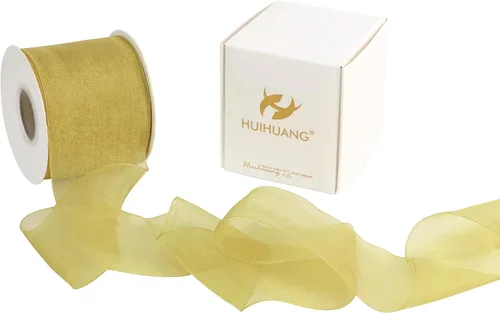 Miniatura 18 de HUIHUANG Cinta transparente de organza azul aguamarina de 1-1/2 pulgadas, cintas de organza transparente turquesa para envoltura de regalo, ramo