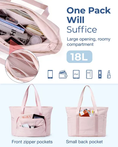 Miniatura 2 de BAGSMART Bolsa de mano para mujer, bolsa de mano con cremallera, bolsa de hombro grande con asa superior para viajes, trabajo, compras, gimnasio