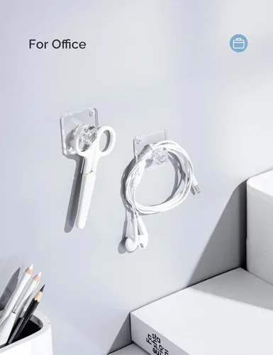 Miniatura 3 de Zreal Ganchos de pared adhesivos acrílicos de diamante, paquete de 12 pequeños ganchos decorativos transparentes para llaves, joyas, toallas, cocina