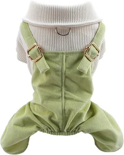 Miniatura 2 de Ropa de invierno para perros, camisas a cuadros para mascotas, elegante mono con babero para perros pequeños, lindos dibujos animados, monos