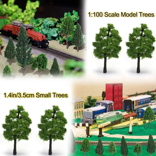 Miniatura 7 de Árboles de escala HO, Mystear 50 unidades HO OO a escala 1:100, árboles de 1.4 pulgadas/1.4 in, tren, ferrocarril, parque, paisaje, arquitectura
