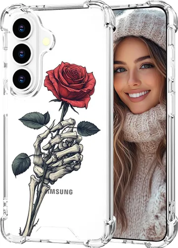 Miniatura 46 de Hungo Funda compatible con Samsung Galaxy S23 con diseño floral y bonito diseño transparente, femenino para mujeres y niñas, con hermoso clavel